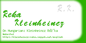 reka kleinheincz business card